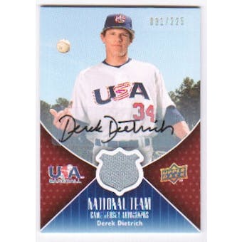 2009 Upper Deck USA National Team Jersey Autographs #DD Derek Dietrich Autograph /225