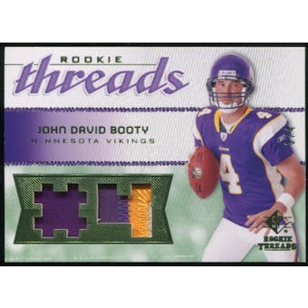 2008 Upper Deck SP Rookie Threads Rookie Threads Patch Jersey Number #RTJB John David Booty 3/4