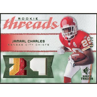 2008 Upper Deck SP Rookie Threads Patch Jersey Number #RTJC Jamaal Charles /29