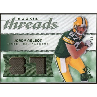 2008 Upper Deck SP Rookie Threads Patch Jersey Number #RTJN Jordy Nelson /87