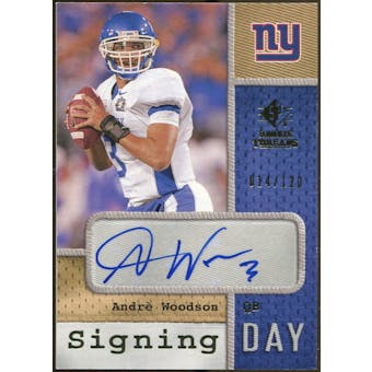 2008 Upper Deck SP Rookie Threads Signing Day #SDAW Andre Woodson Autograph /120