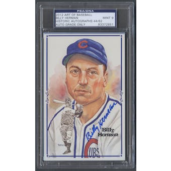 2012 Historic Autograph Art of Baseball Billy Herman Auto PSA DNA #44/62