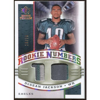 2008 Upper Deck SP Rookie Threads Rookie Numbers Holofoil Patch #RNDJ DeSean Jackson /75