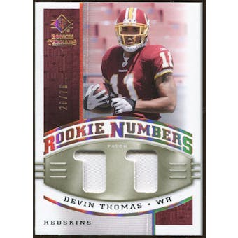 2008 Upper Deck SP Rookie Threads Rookie Numbers Holofoil Patch #RNDT Devin Thomas /75