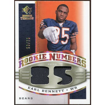 2008 Upper Deck SP Rookie Threads Rookie Numbers Holofoil Patch #RNEB Earl Bennett /75