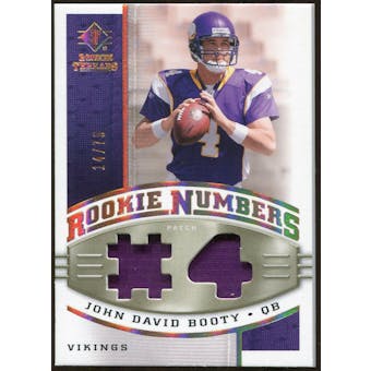 2008 Upper Deck SP Rookie Threads Rookie Numbers Holofoil Patch #RNJB John David Booty /75