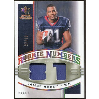2008 Upper Deck SP Rookie Threads Rookie Numbers Holofoil Patch #RNJH James Hardy /75