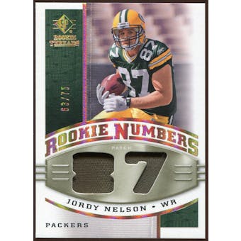 2008 Upper Deck SP Rookie Threads Rookie Numbers Holofoil Patch #RNJN Jordy Nelson /75