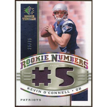 2008 Upper Deck SP Rookie Threads Rookie Numbers Holofoil Patch #RNKO Kevin O'Connell /75