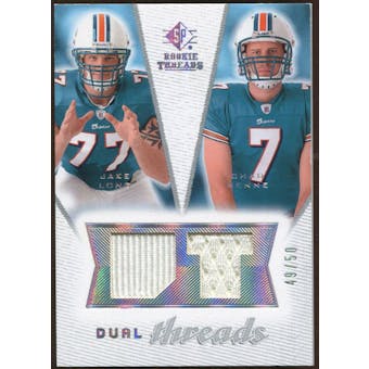 2008 Upper Deck SP Rookie Threads Dual Threads #DTCM Jake Long Chad Henne /50