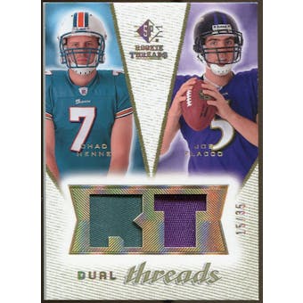 2008 Upper Deck SP Rookie Threads Dual Threads Patch #DTHF Chad Henne Joe Flacco /35