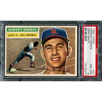 1956 Topps Baseball #77 Harvey Haddix PSA 8 (NM-MT) *8627