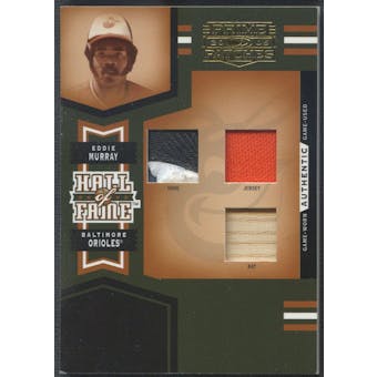 2005 Prime Patches #2 Eddie Murray Hall of Fame Materials Triple Swatch Jersey Shoe Bat #06/42
