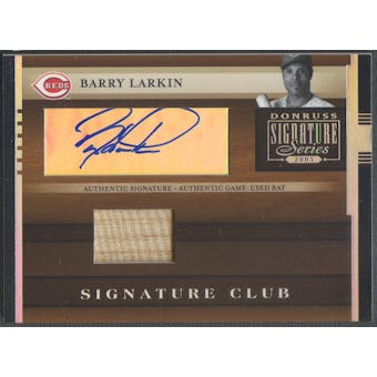 2005 Donruss Signature #3 Barry Larkin Signature Club Bat Auto