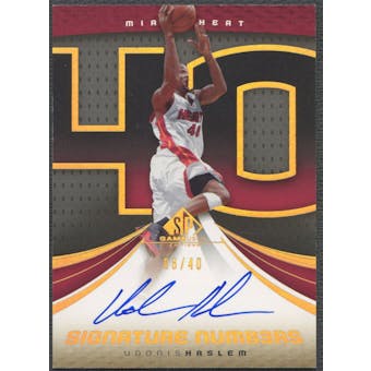 2005/06 SP Game Used #UH Udonis Haslem Signature Numbers Auto #08/40