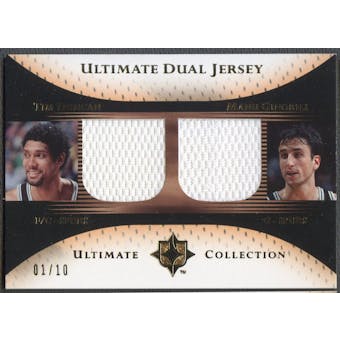 2005/06 Ultimate Collection #DJDG Tim Duncan & Manu Ginobili Dual Gold Jersey #01/10