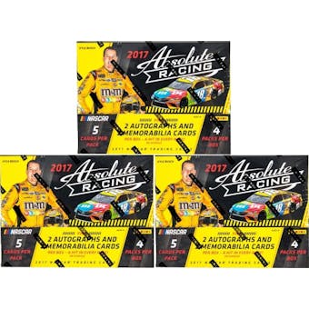 2017 Panini Absolute Racing Hobby Box (Lot of 3)