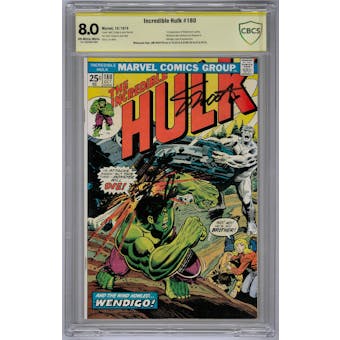 Incredible Hulk #180 CBCS 8.0 Signature Series Stan Lee Jim Shooter (OW-W) *18-12EE3DF-004*