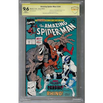 Amazing Spider-Man #344 CBCS 9.6 (W) Signature Series *18-309BF4D-019*