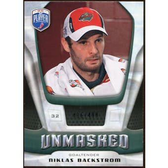 2009/10 Upper Deck Be A Player Goalies Unmasked #GU26 Niklas Backstrom /499