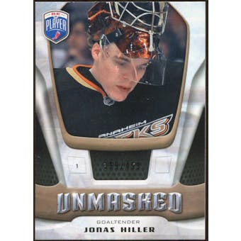 2009/10 Upper Deck Be A Player Goalies Unmasked #GU27 Jonas Hiller /499