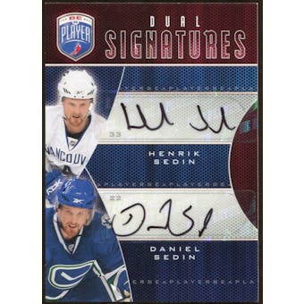 2009 10 Upper Deck Be A Player Signatures Duals #S2SS Henrik Sedin Daniel Sedin Autograph