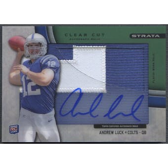 2012 Topps Strata #CCARAL Andrew Luck Clear Cut Green Rookie Patch Auto #55/55