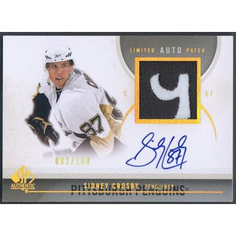2010/11 SP Authentic #1 Sidney Crosby Limited Patch Auto #082/100 Patch is the Eye of the Penguin