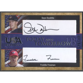 2006 USA Baseball #5 Sean Doolittle & Freddie Freeman Today and Tomorrow Signatures Black Auto #186/295