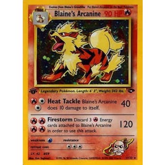 Pokemon Gym Challenge 1st Edition Single Blaine's Arcanine 1/132