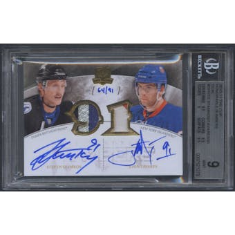 2010/11 The Cup #TS Steven Stamkos & John Tavares Honorable Numbers Dual Patch Auto #64/91 BGS 9