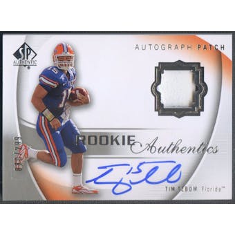 2010 SP Authentic #108 Tim Tebow Rookie Patch Auto #080/299