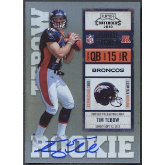 2010 Playoff Contenders #234A Tim Tebow Rookie Blue Jersey Auto