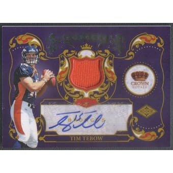 2010 Crown Royale #11 Tim Tebow Rookie Royalty Materials Jersey Auto #18/25