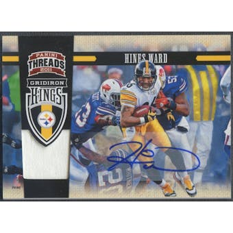 2011 Panini Threads #21 Hines Ward Gridiron Kings Materials Patch Auto #1/5