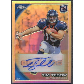2010 Topps Chrome #C100 Tim Tebow Rookie Refractor Auto #44/50