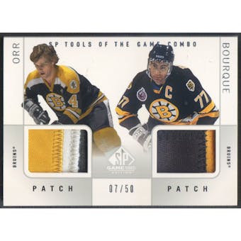 2000/01 SP Game Used #DOB Bobby Orr & Ray Bourque Patch #07/50