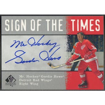 2000/01 SP Authentic #GH Gordie Howe Sign of the Times Auto