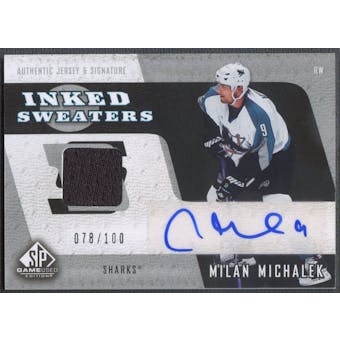 2006/07 SP Game Used #ISMM Milan Michalek Inked Sweaters Jersey Auto #078/100