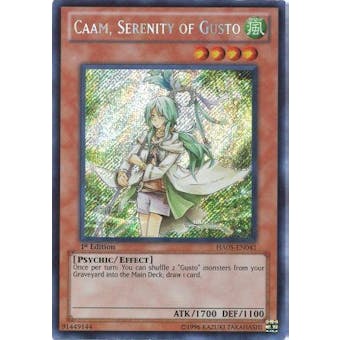 Yu-Gi-Oh Hidden Arsenal 5 Single Caam, Serenity of Gusto Secret Rare - MODERATE PLAY (MP)