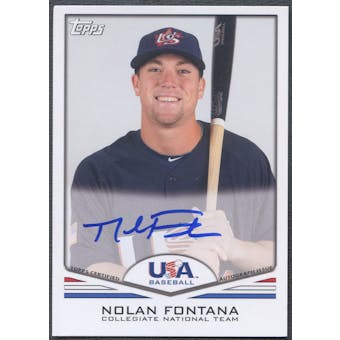 2011 USA Baseball #A6 Nolan Fontana Rookie Auto