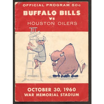 1960 AFL Game Program Houston Oilers at Buffalo Bills October 30, 1960