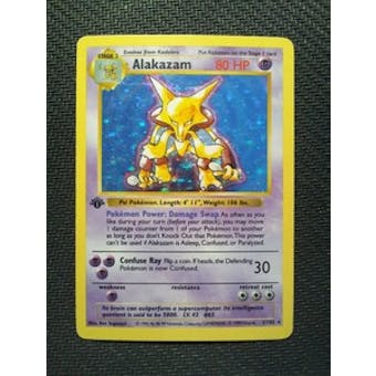 Pokemon Base Set 1 Single 1st Edition Alakazam 1/102 - NEAR MINT (NM)