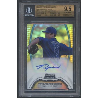 2011 Bowman Sterling Prospect #TGU Taylor Guerrieri Rookie Gold Refractor Auto #44/50 BGS 9.5