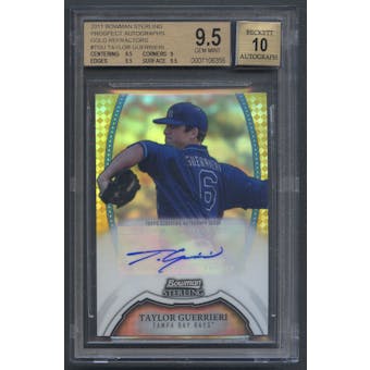 2011 Bowman Sterling Prospect #TGU Taylor Guerrieri Rookie Gold Refractor Auto #23/50 BGS 9.5