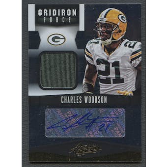 2012 Absolute #14 Charles Woodson Gridiron Force Materials Jersey Auto #02/10