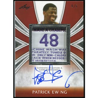2012/13 Leaf Metal Patrick Ewing Patch Autograph Red #PE2 Patrick Ewing 4/5 Laundry Tag
