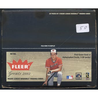 2002 Fleer Greats Of The Game Baseball Retail 20 Pack Lot