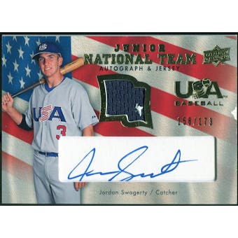 2008 Upper Deck USA Baseball Junior National Team Signature Jersey #UI17 Jordan Swagerty 158/173