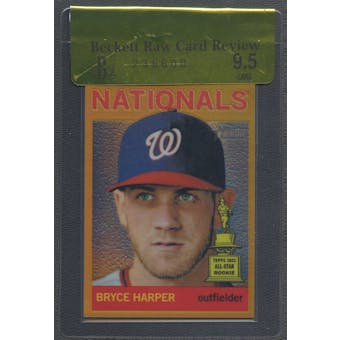 2013 Topps Heritage #HC50 Bryce Harper Chrome Gold Refractor #1/5 BGS 9.5 Raw Card Review